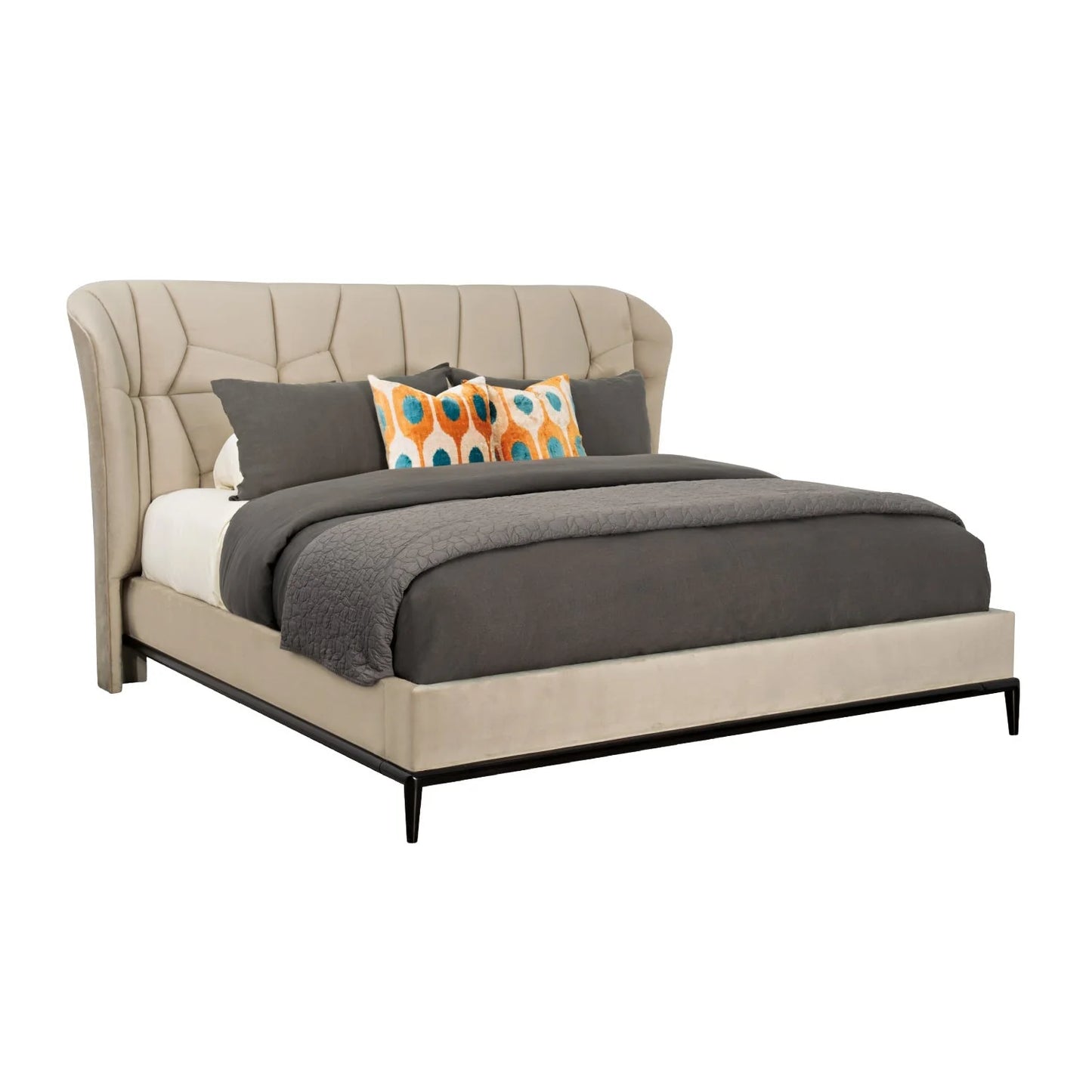Luxury Upholstered Modern Quilted Bed European Style for Villa