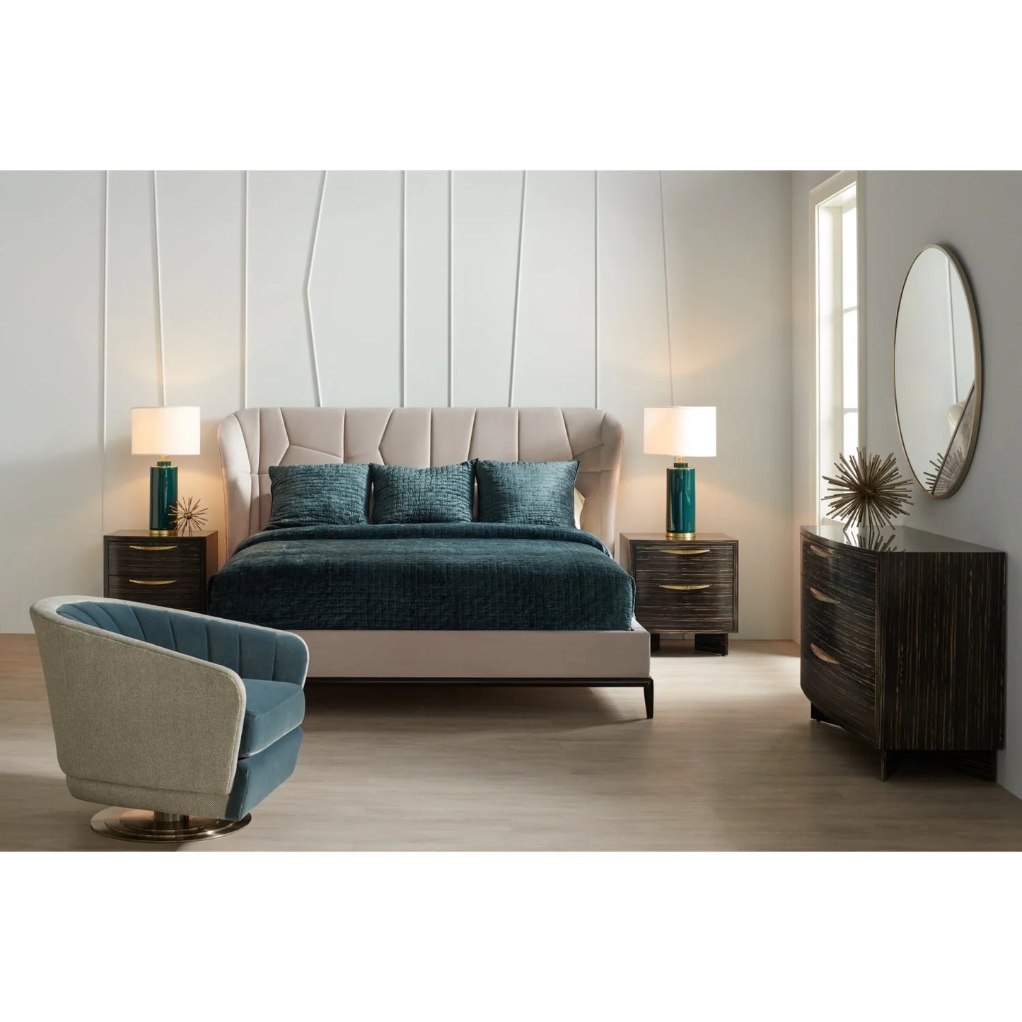 Luxury Upholstered Modern Quilted Bed European Style for Villa