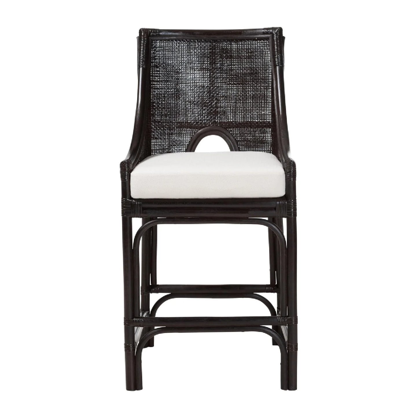 Luxury Upholstered Modern Rattan Counter Stool European Style for Villa