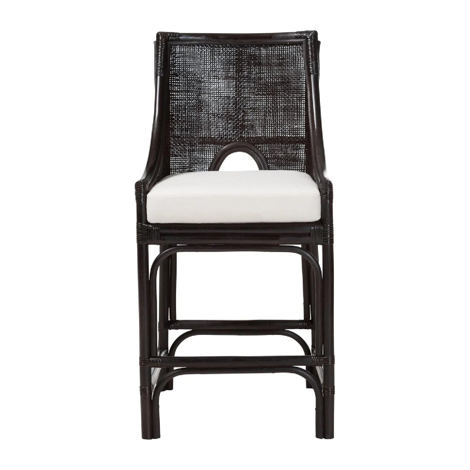 Luxury Upholstered Modern Rattan Counter Stool European Style for Villa