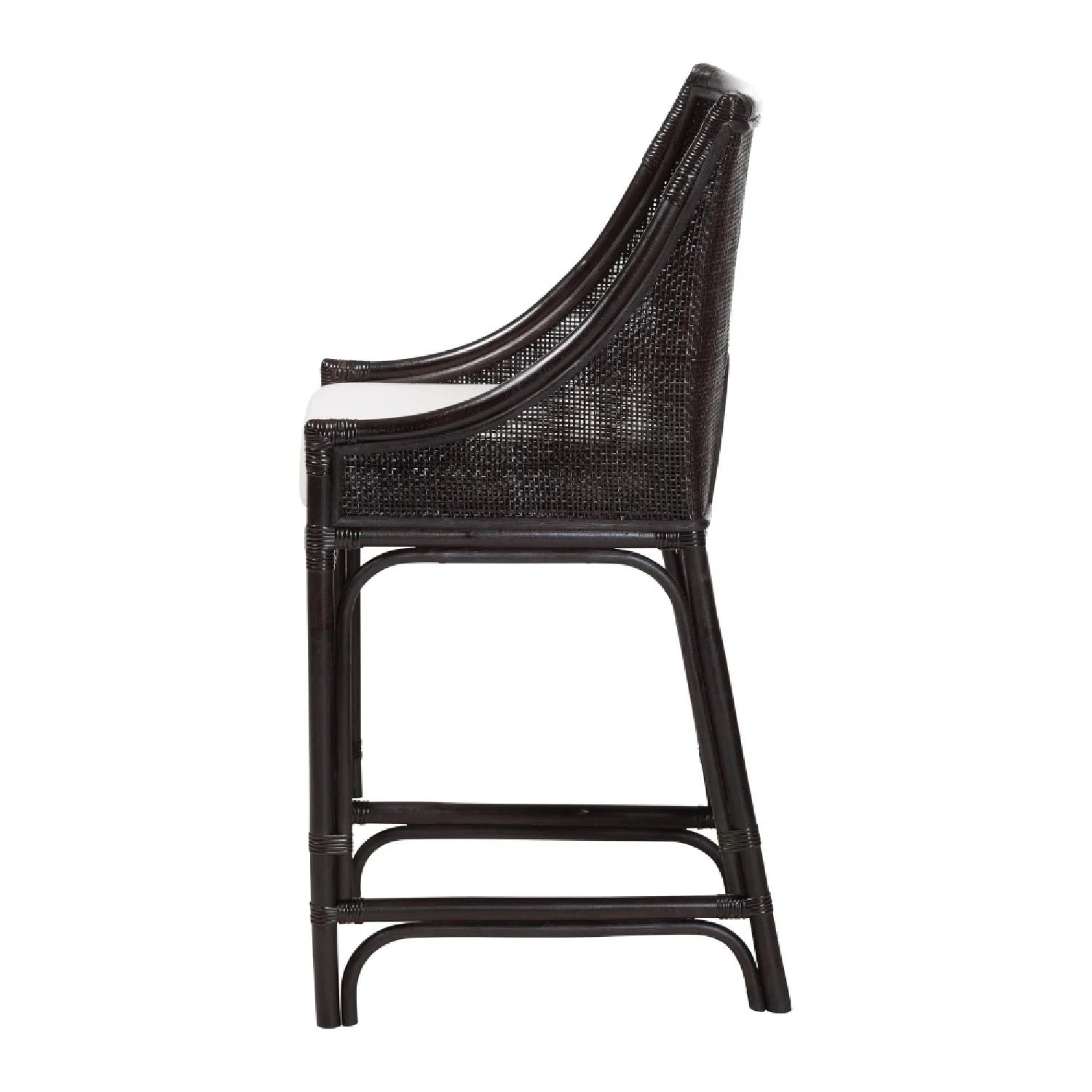 Luxury Upholstered Modern Rattan Counter Stool European Style for Villa