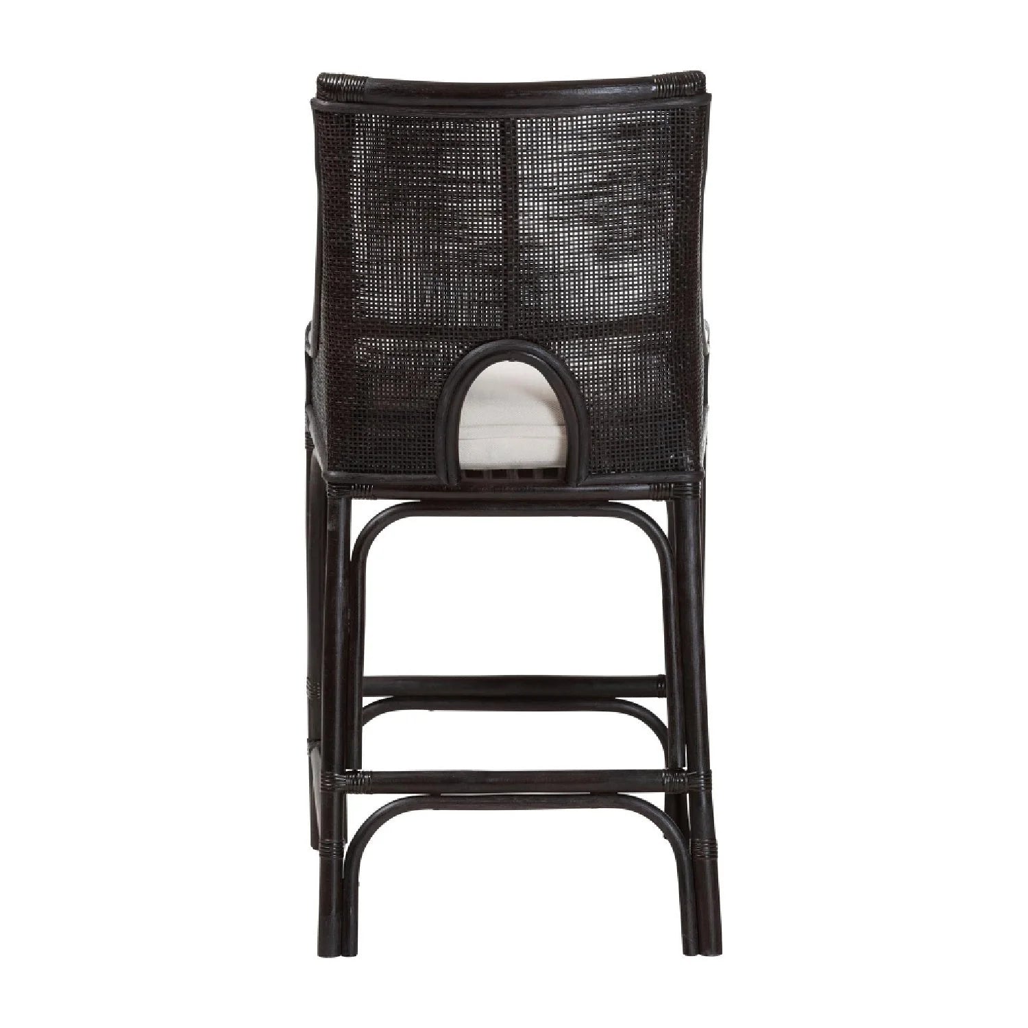 Luxury Upholstered Modern Rattan Counter Stool European Style for Villa