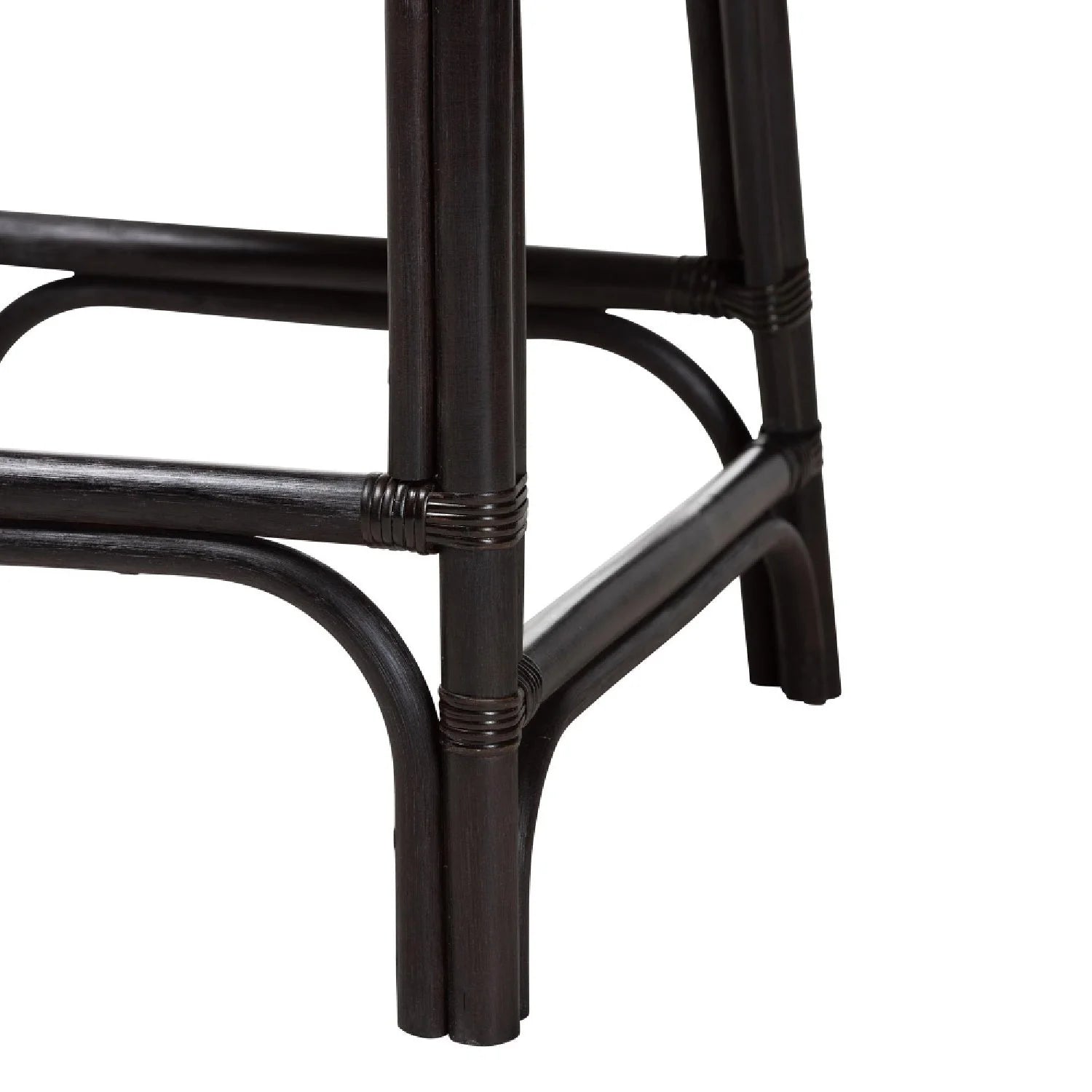 Luxury Upholstered Modern Rattan Counter Stool European Style for Villa