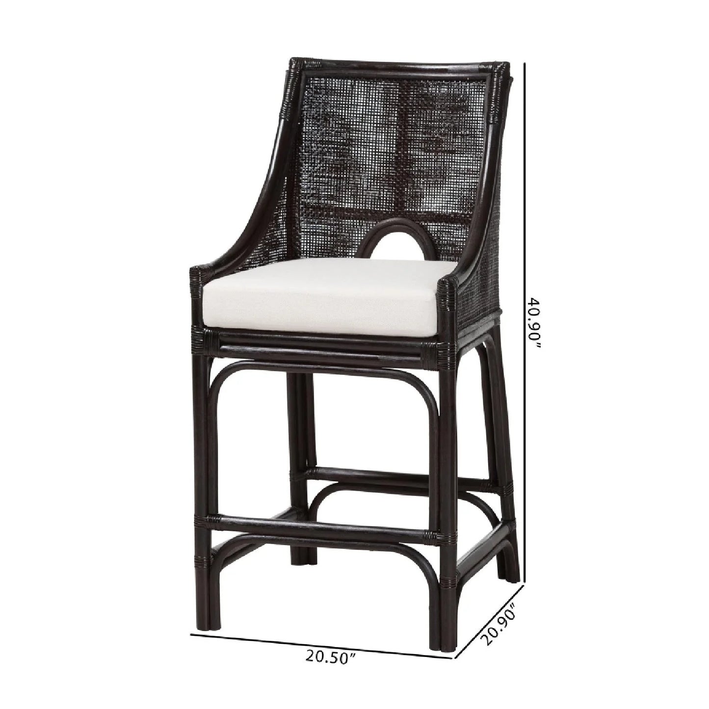 Luxury Upholstered Modern Rattan Counter Stool European Style for Villa