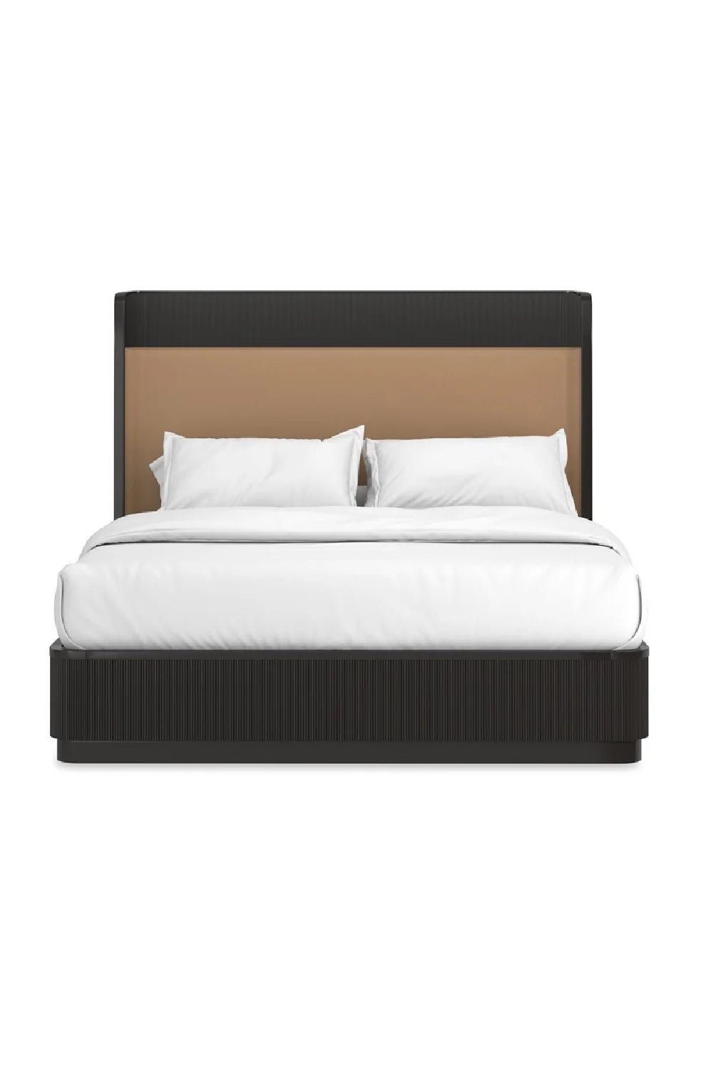 Luxury Upholstered Modern Reeded King Bed European Style for Villa