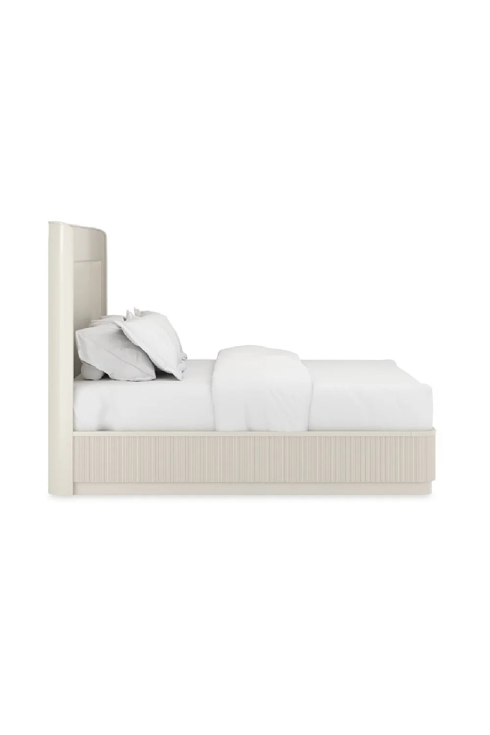 Luxury Upholstered Modern Reeded King Bed European Style for Villa