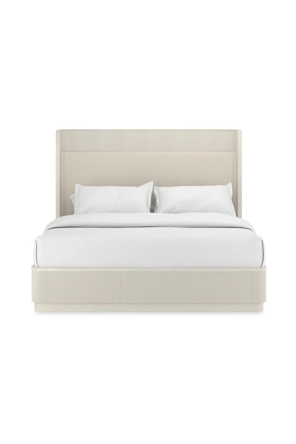 Luxury Upholstered Modern Reeded King Bed European Style for Villa