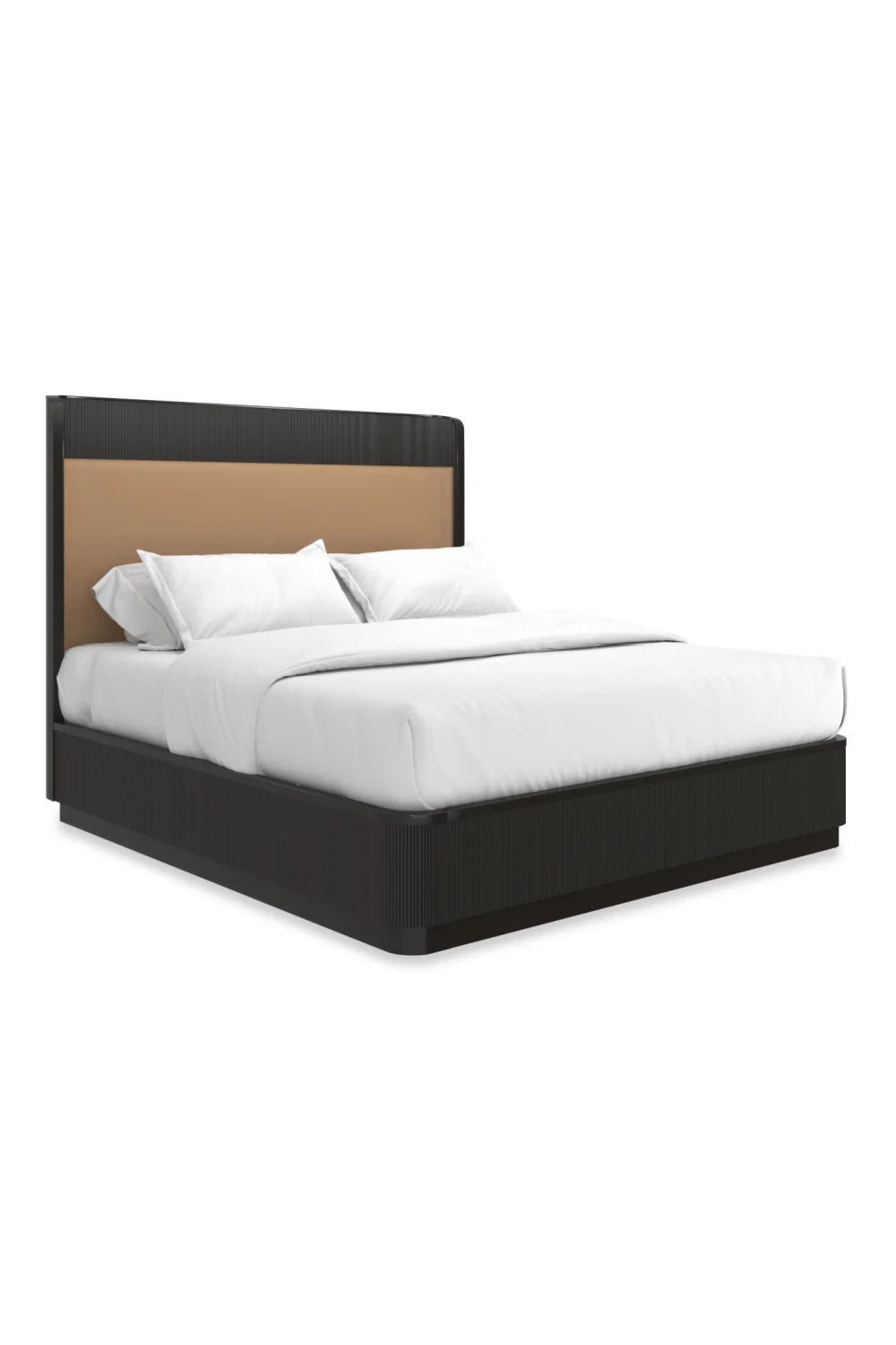 Luxury Upholstered Modern Reeded King Bed European Style for Villa