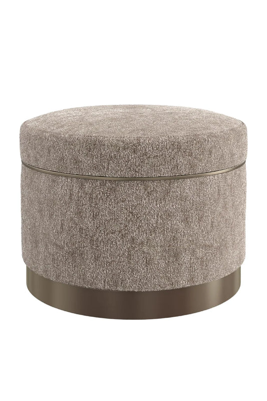 Luxury Upholstered Modern Round Ottoman European Style for Villa