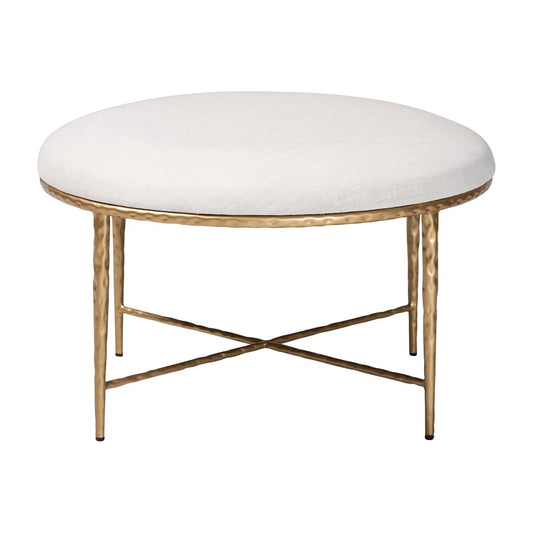 Luxury Upholstered Modern Round Ottoman European Style for Villa