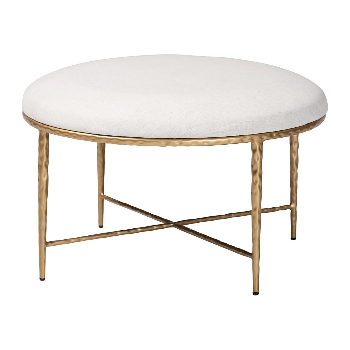 Luxury Upholstered Modern Round Ottoman European Style for Villa