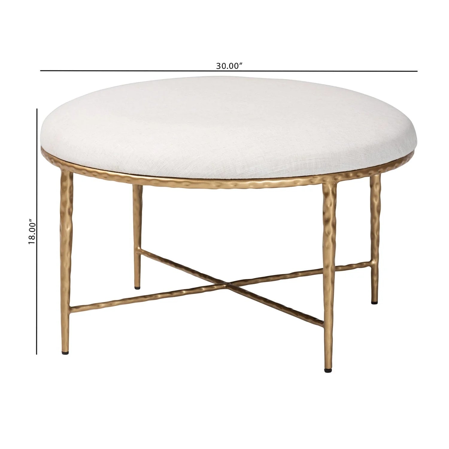 Luxury Upholstered Modern Round Ottoman European Style for Villa