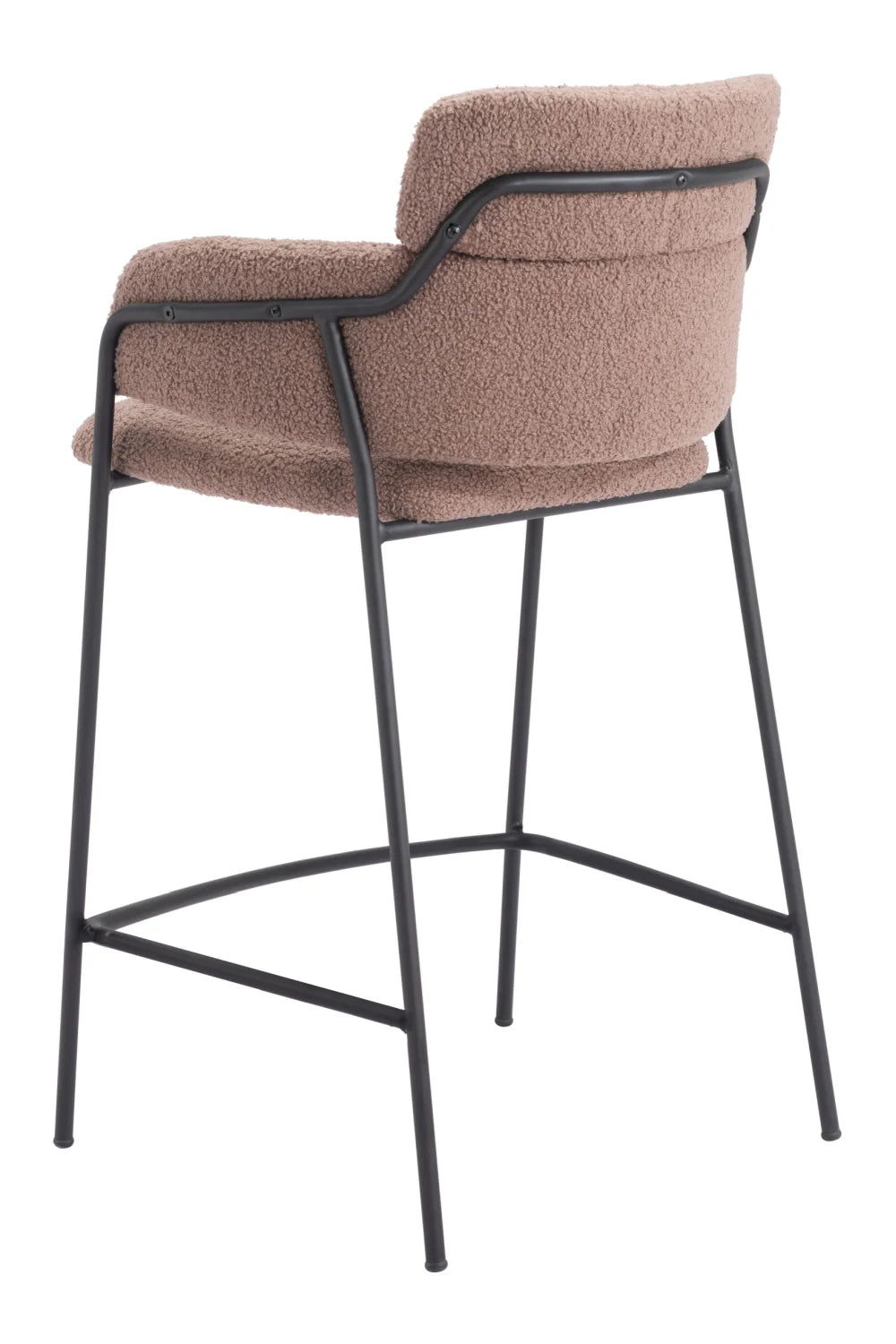 Luxury Upholstered Modern Shearling Counter Stool European Style for Villa