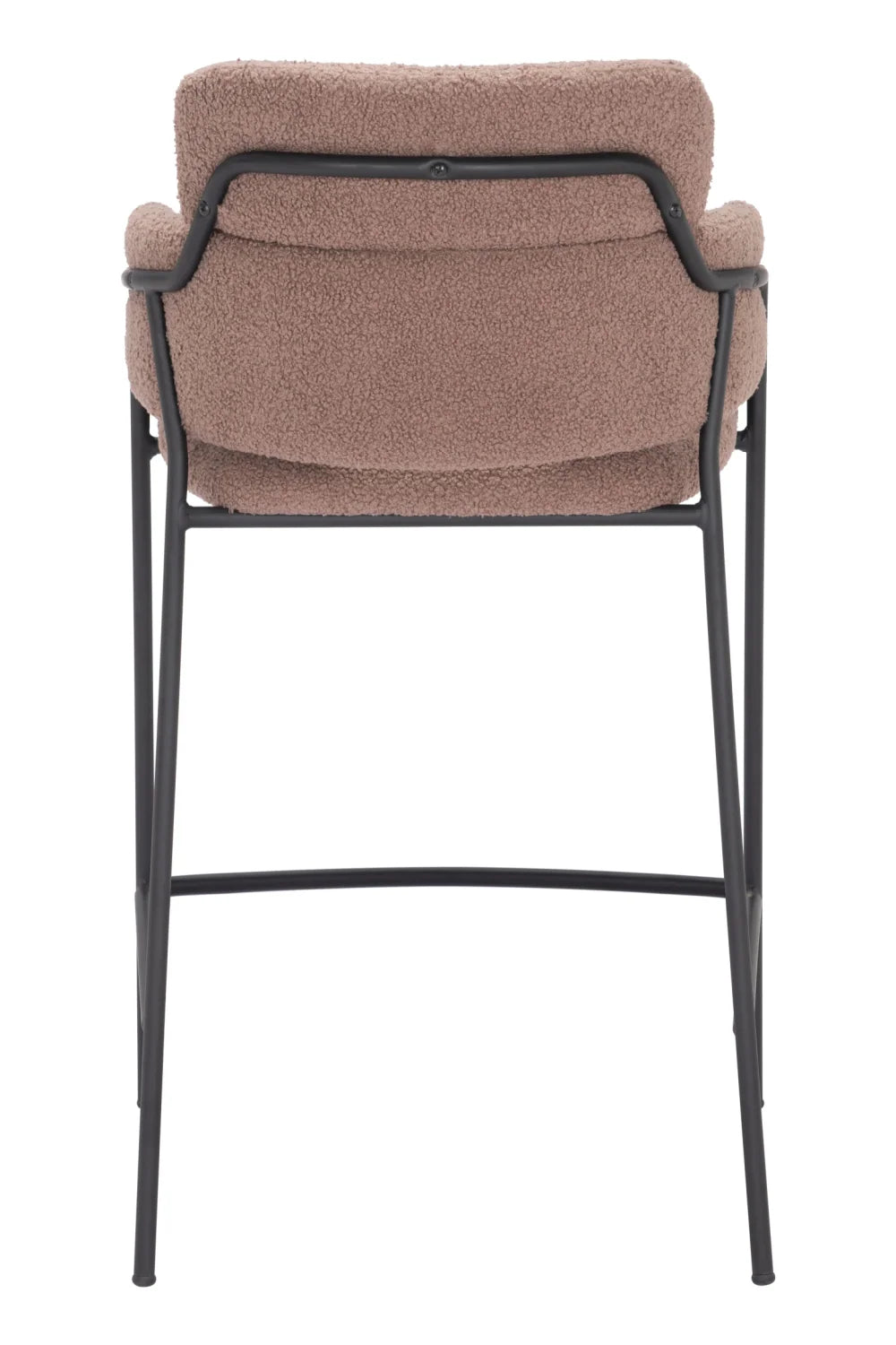 Luxury Upholstered Modern Shearling Counter Stool European Style for Villa