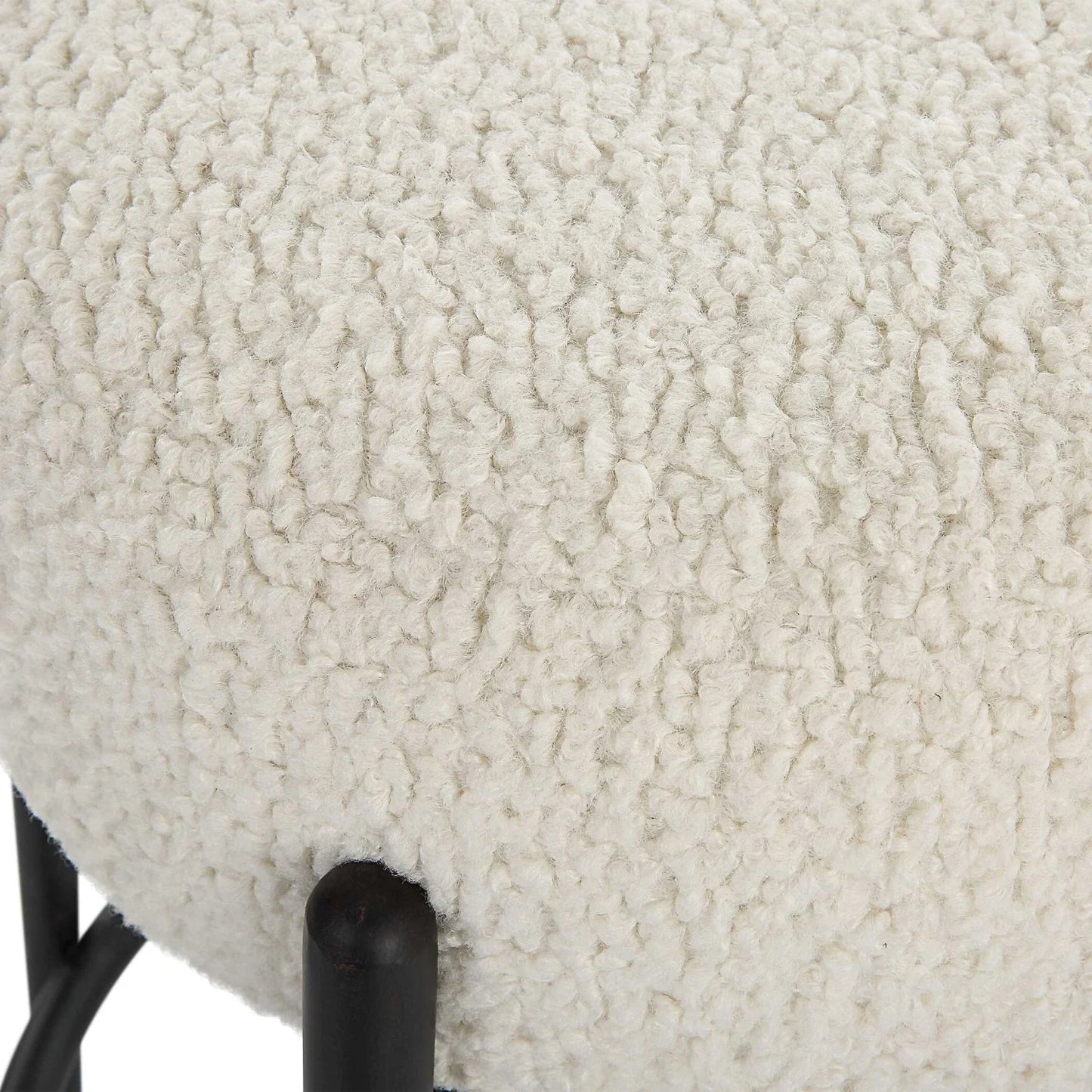 Luxury Upholstered Modern Shearling Counter Stool European Style for Villa