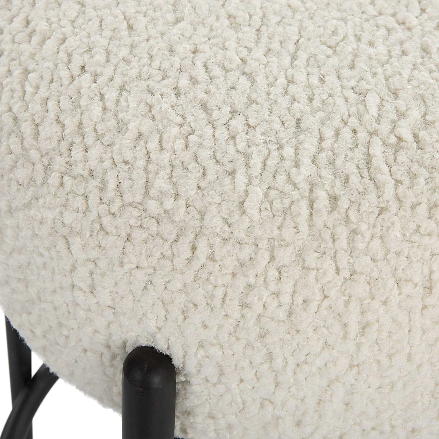 Luxury Upholstered Modern Shearling Counter Stool European Style for Villa