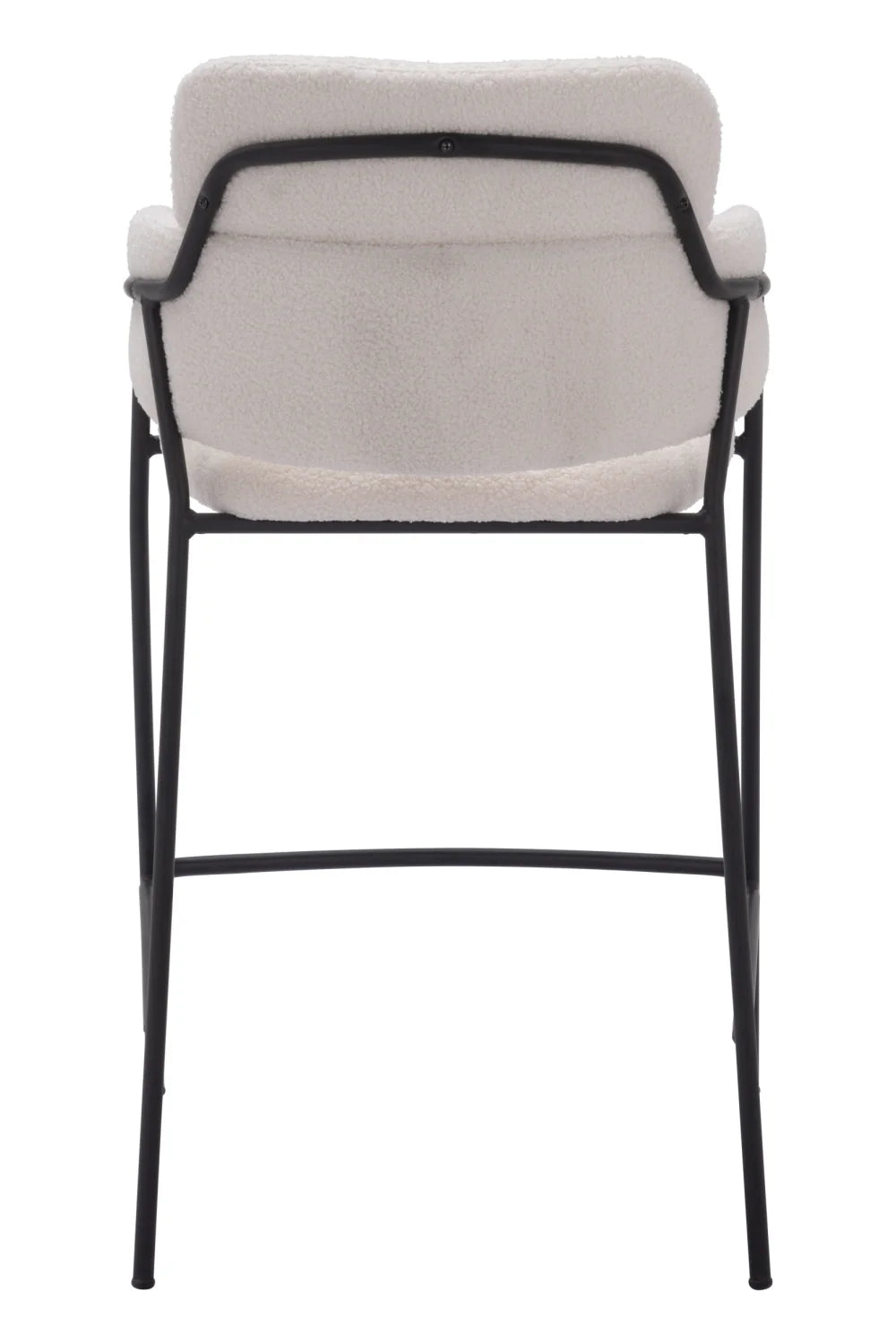 Luxury Upholstered Modern Shearling Counter Stool European Style for Villa