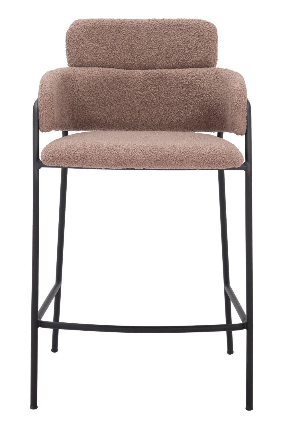 Luxury Upholstered Modern Shearling Counter Stool European Style for Villa