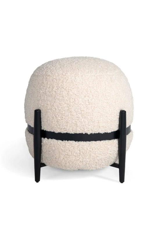Luxury Upholstered Modern Sherpa Ottoman European Style for Villa