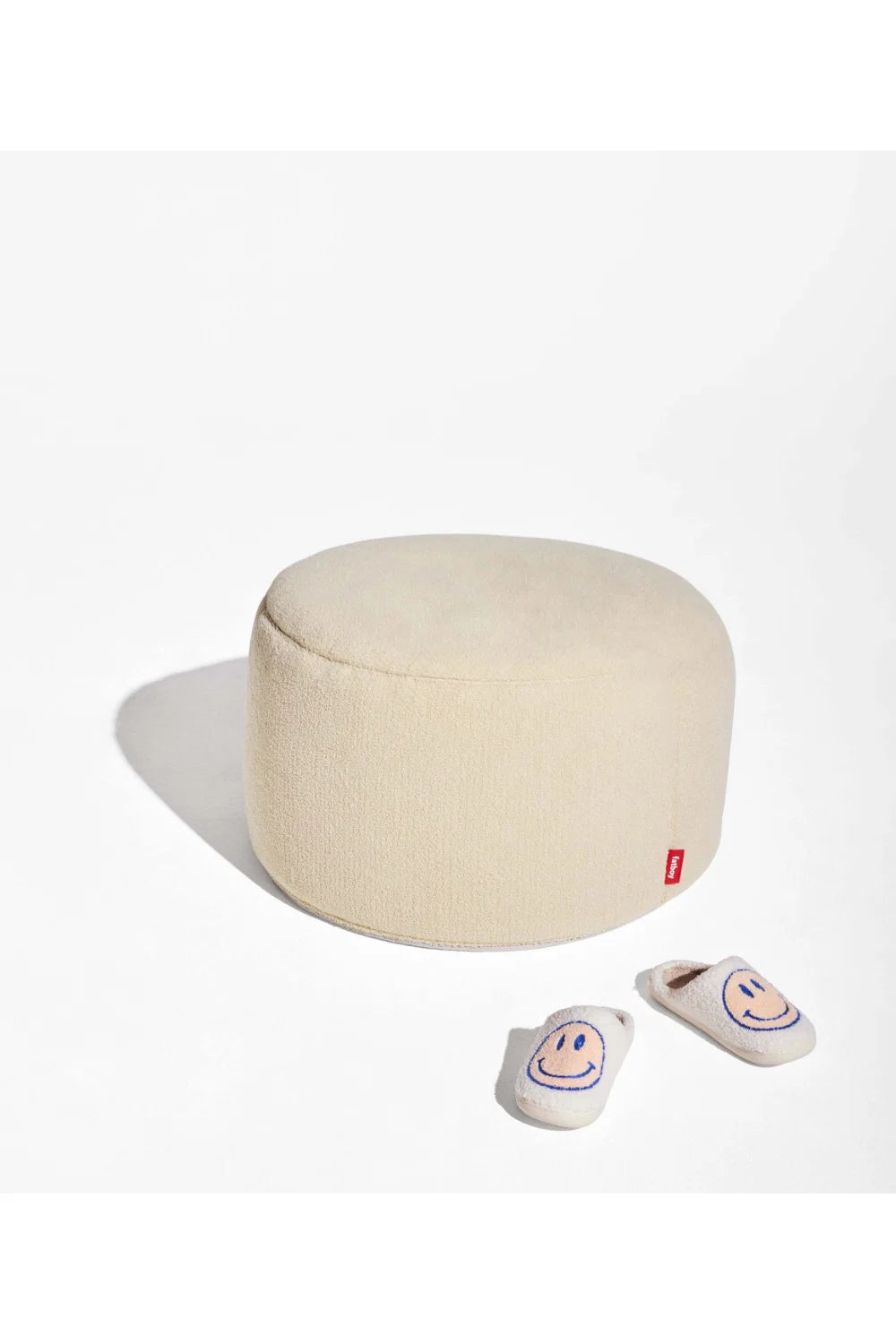 Luxury Upholstered Modern Sherpa Pouf European Style for Villa