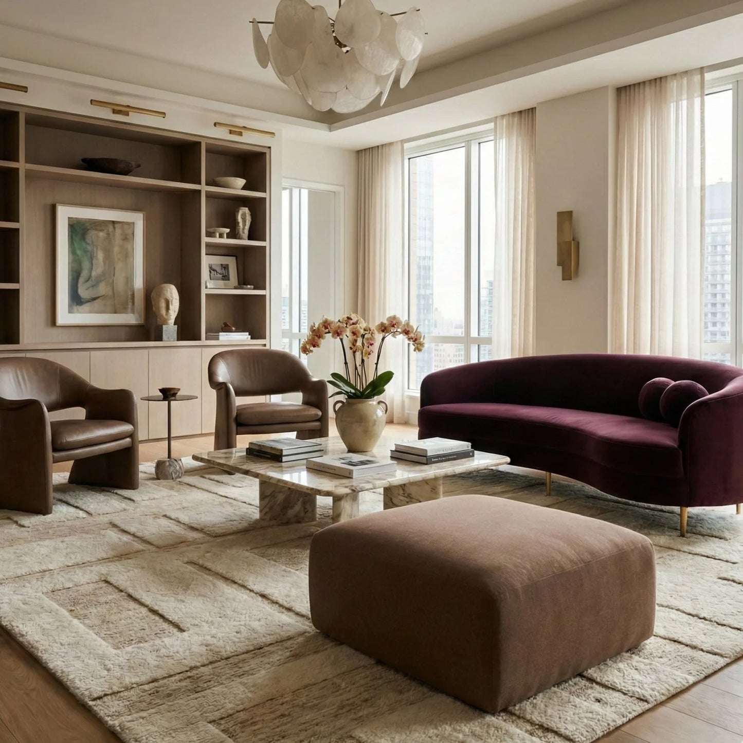 Luxury Upholstered Modern Slipcover Ottoman European Style for Villa