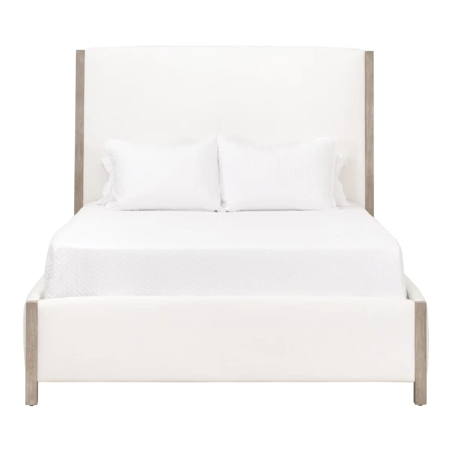 Luxury Upholstered Modern Solid Wood King Bed European Style for Villa