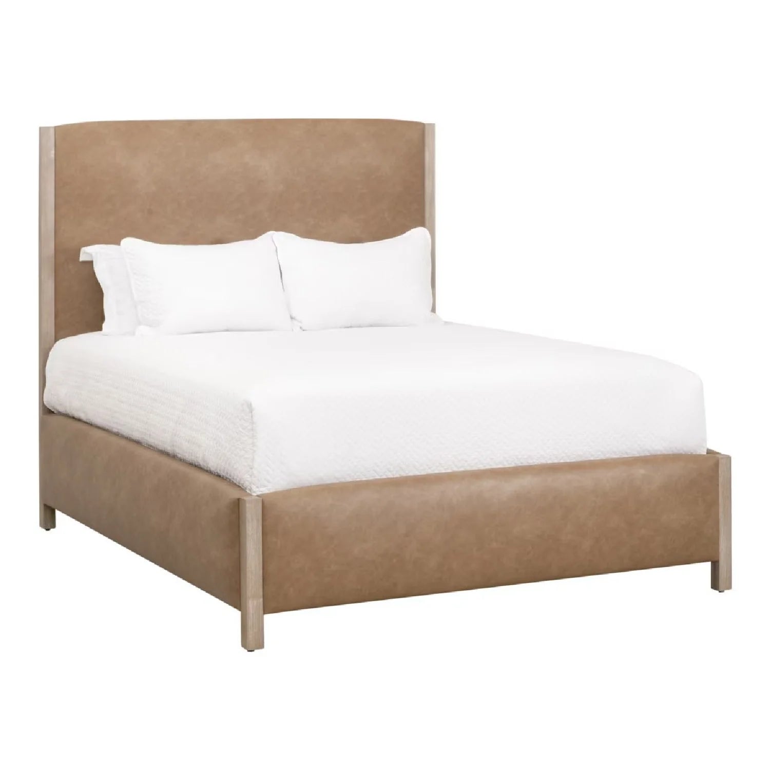 Luxury Upholstered Modern Solid Wood King Bed European Style for Villa