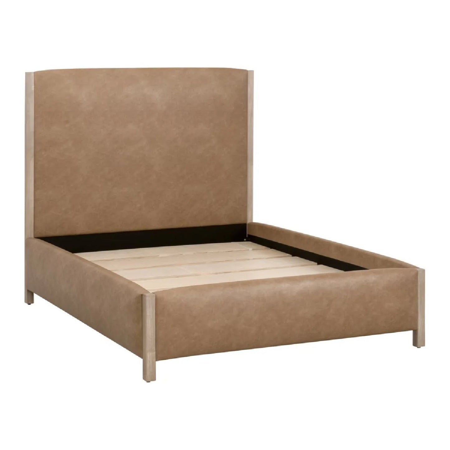 Luxury Upholstered Modern Solid Wood King Bed European Style for Villa