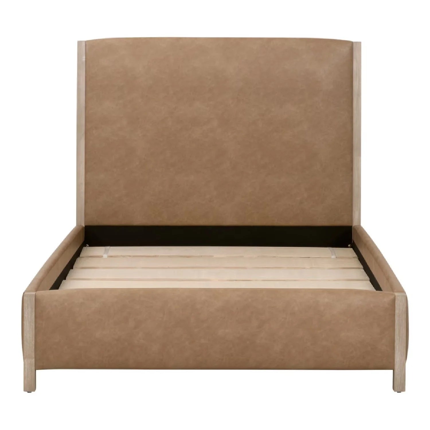 Luxury Upholstered Modern Solid Wood King Bed European Style for Villa