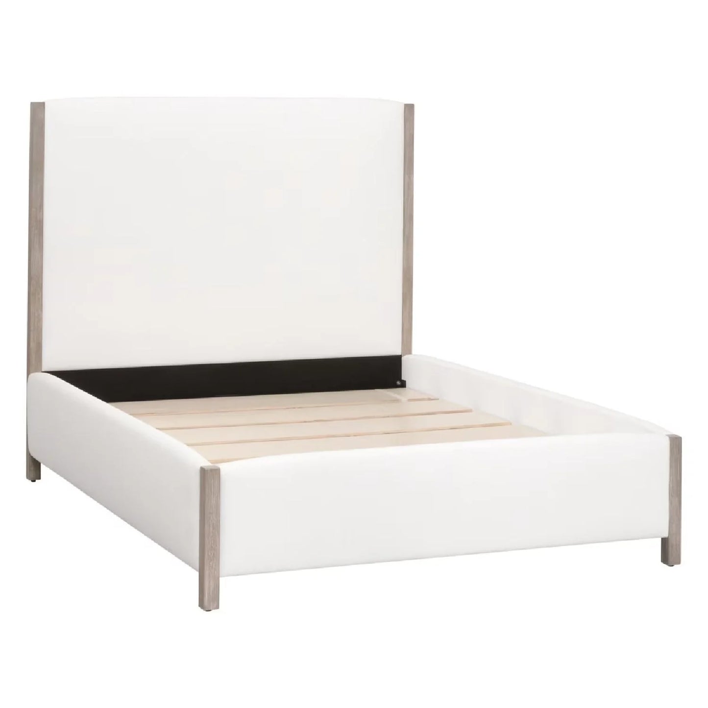 Luxury Upholstered Modern Solid Wood King Bed European Style for Villa
