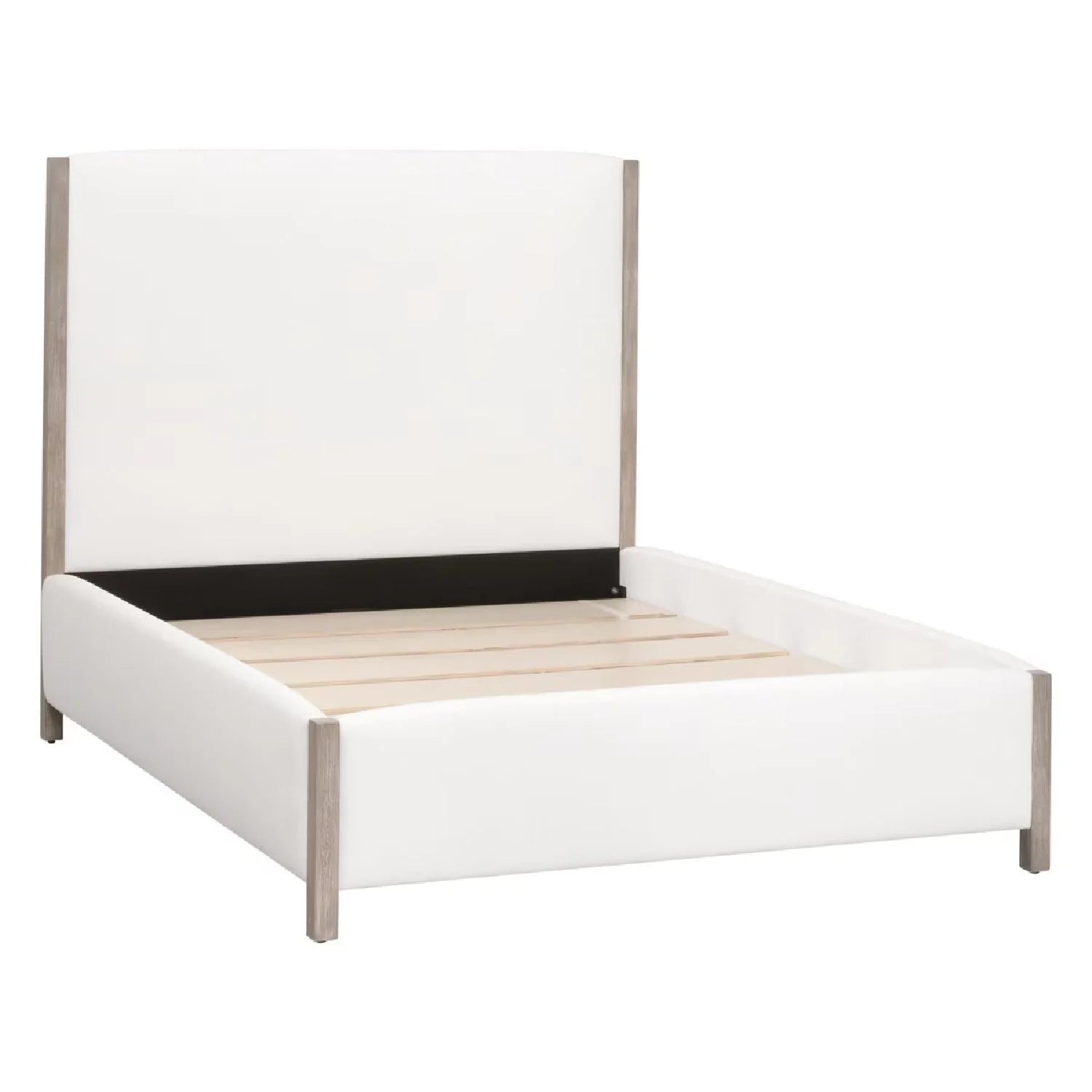 Luxury Upholstered Modern Solid Wood King Bed European Style for Villa