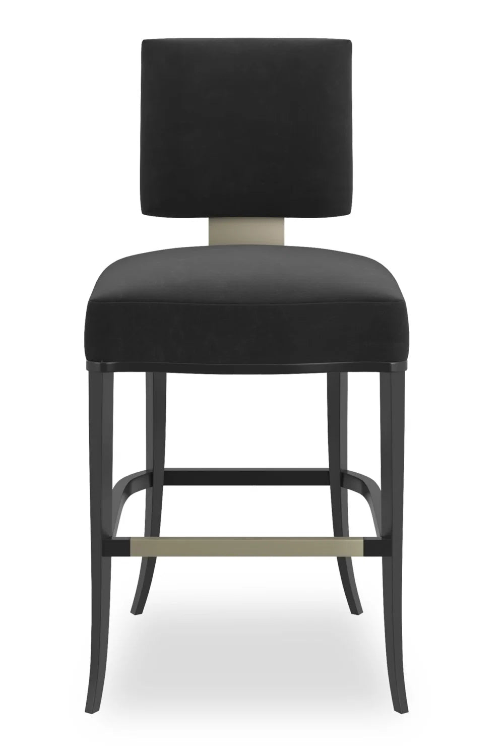 Luxury Upholstered Modern Square-Back Counter Stool European Style for Villa