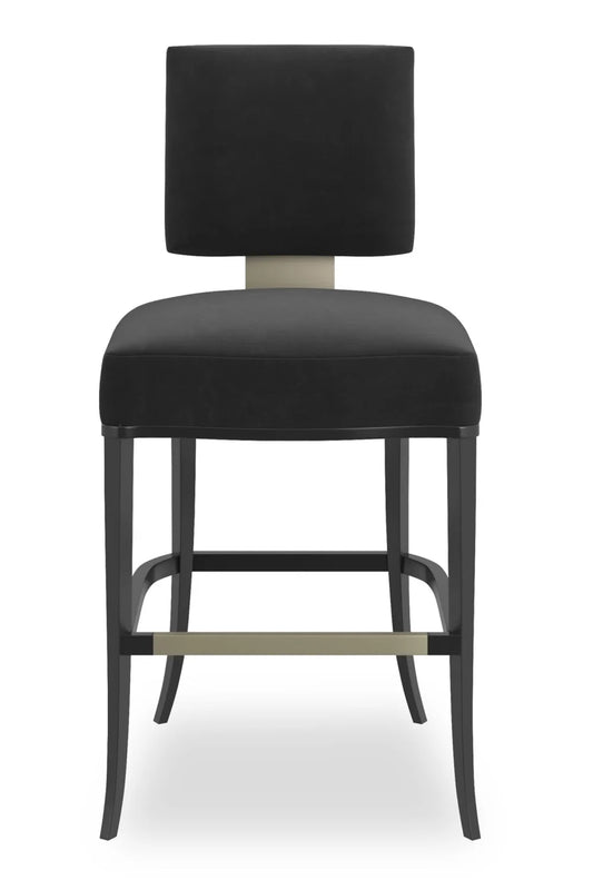 Luxury Upholstered Modern Square-Back Counter Stool European Style for Villa