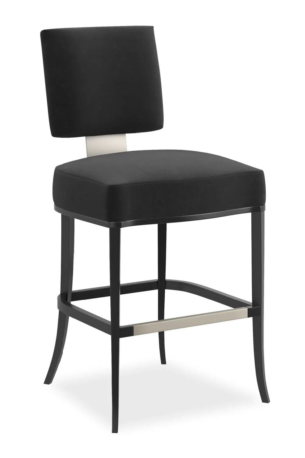 Luxury Upholstered Modern Square-Back Counter Stool European Style for Villa