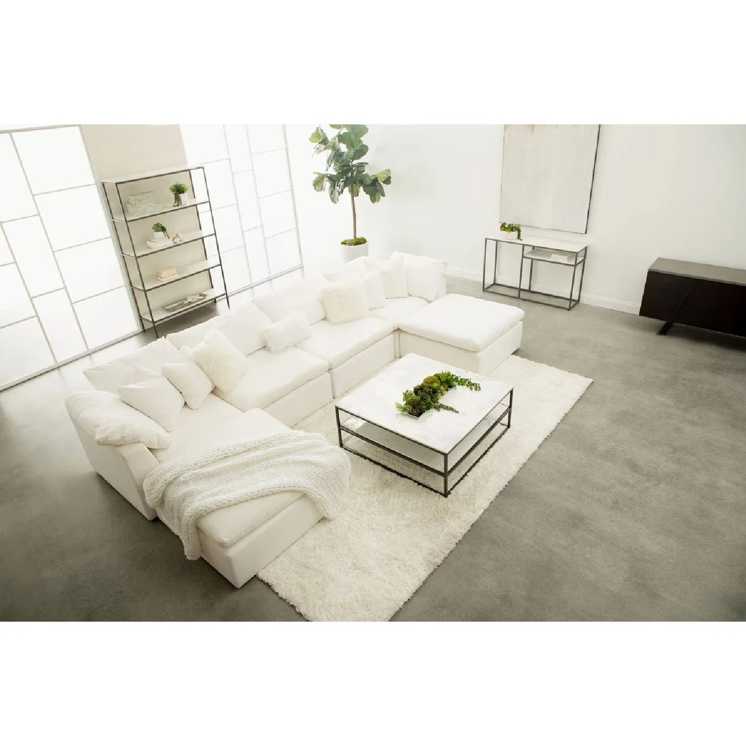 Luxury Upholstered Modern Square Ottoman European Style for Villa