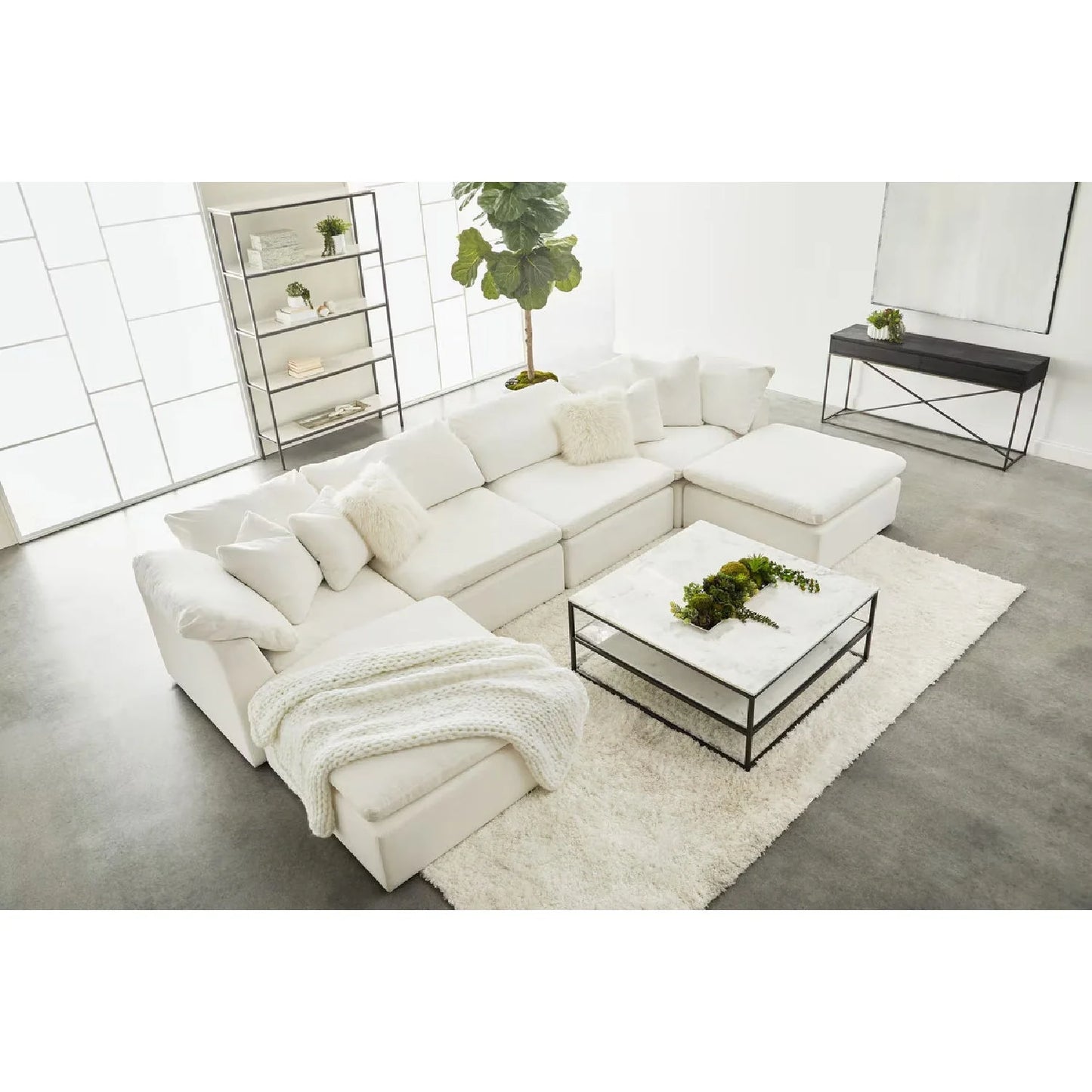 Luxury Upholstered Modern Square Ottoman European Style for Villa
