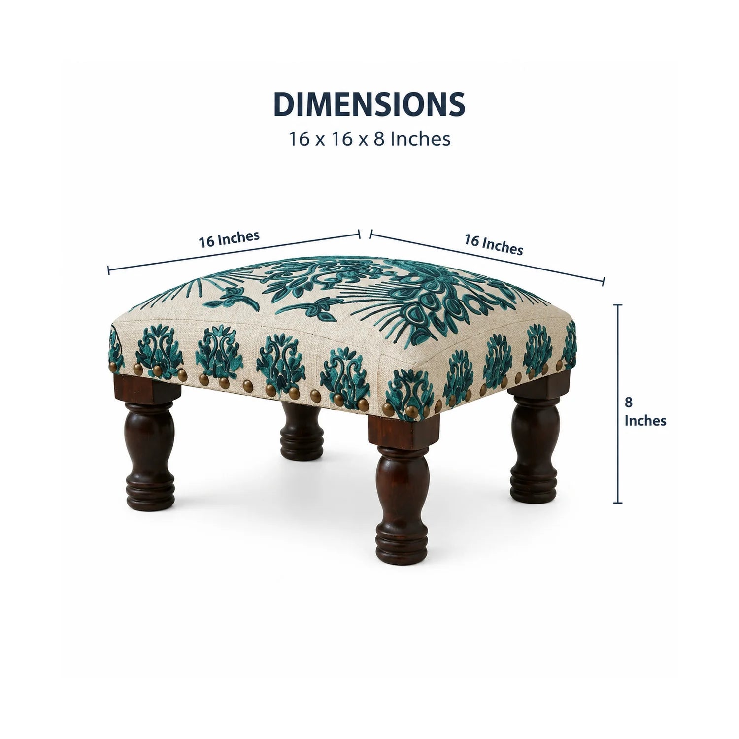 Luxury Upholstered Modern Square Ottoman European Style for Villa