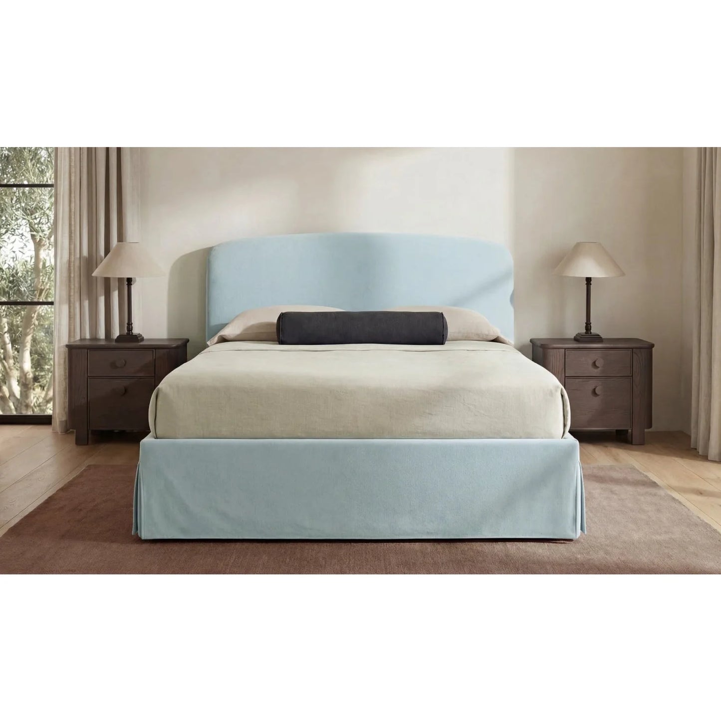Luxury Upholstered Modern Storage Bed European Style for Villa