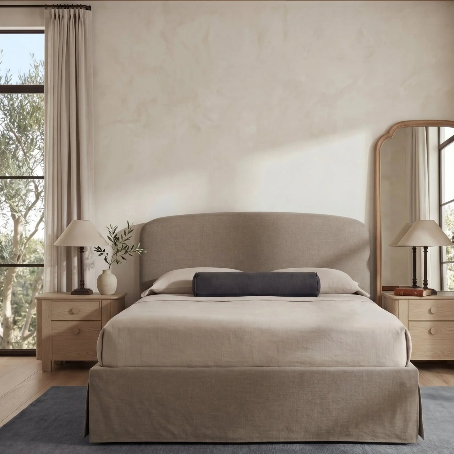 Luxury Upholstered Modern Storage Bed European Style for Villa