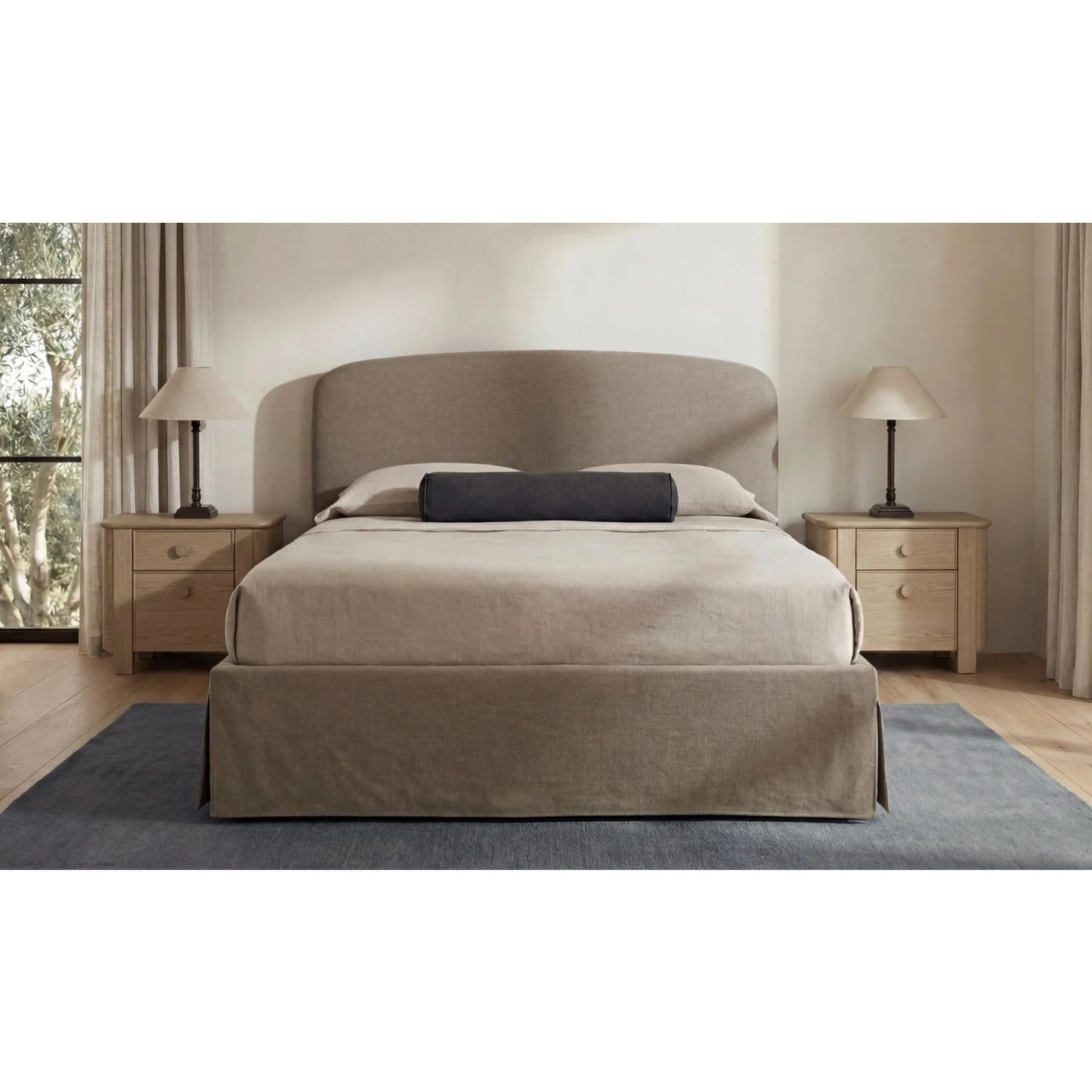 Luxury Upholstered Modern Storage Bed European Style for Villa