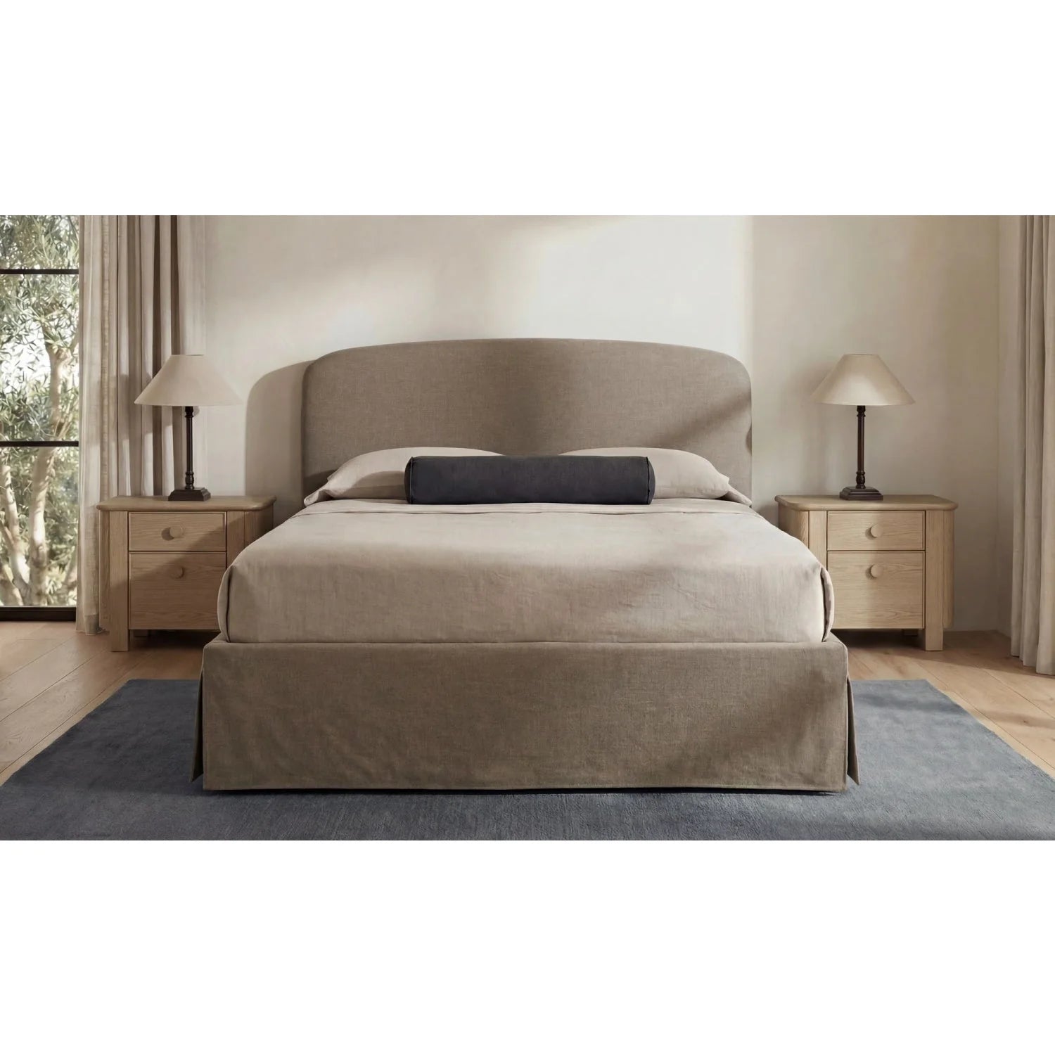 Luxury Upholstered Modern Storage Bed European Style for Villa