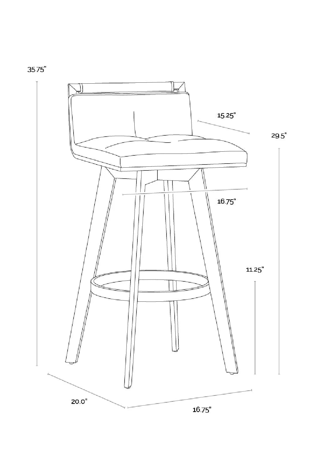 Luxury Upholstered Modern Swivel Bar Stool European Style for Villa
