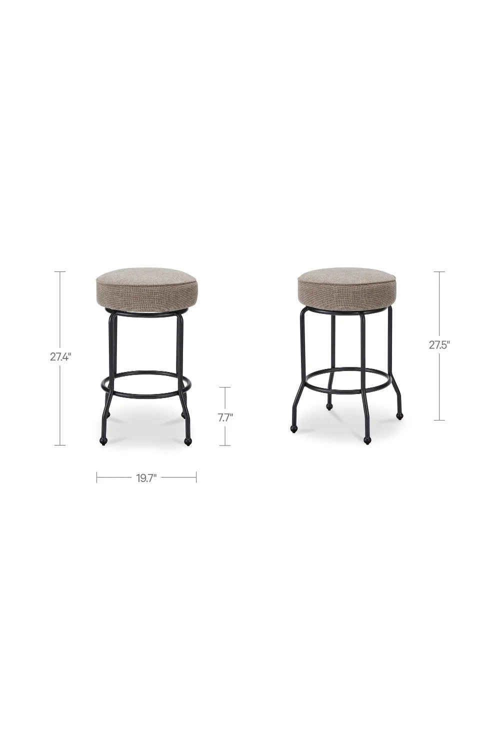 Luxury Upholstered Modern Swivel Counter Stool European Style for Villa