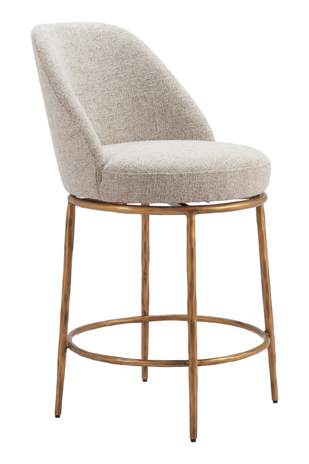 Luxury Upholstered Modern Swivel Counter Stool European Style for Villa