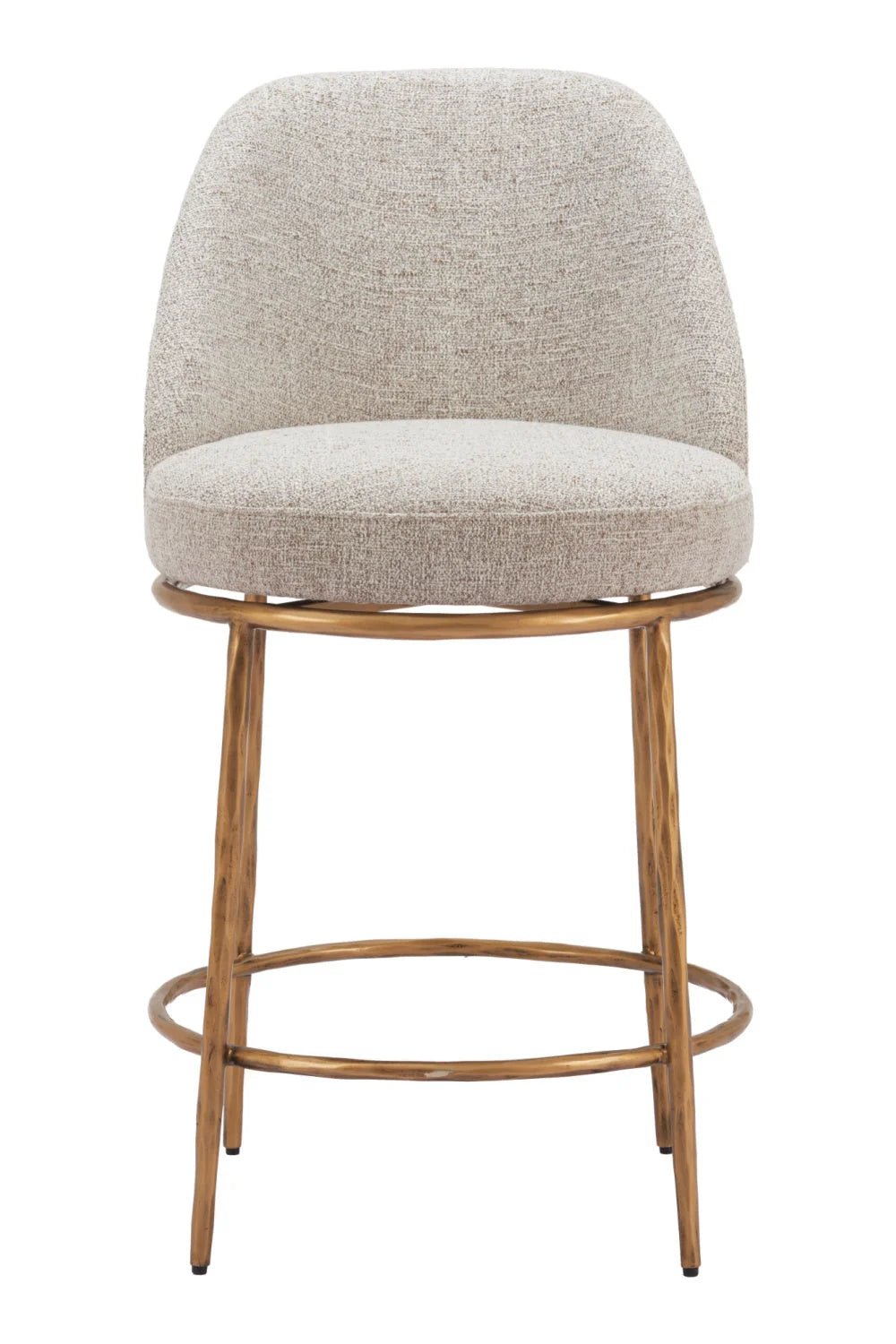 Luxury Upholstered Modern Swivel Counter Stool European Style for Villa