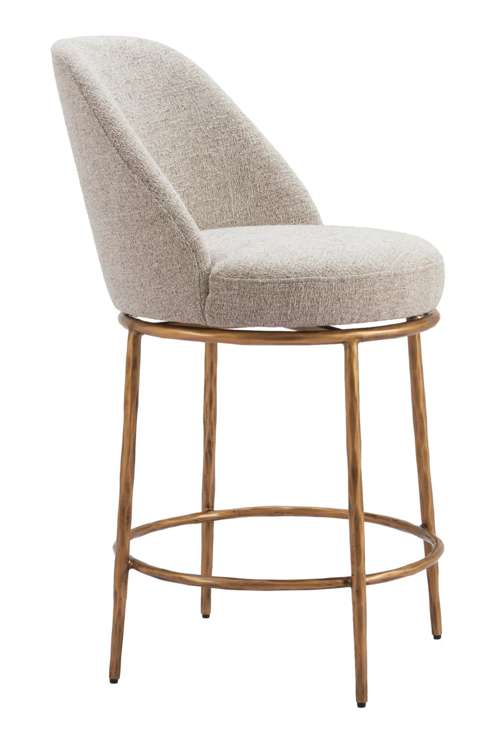 Luxury Upholstered Modern Swivel Counter Stool European Style for Villa