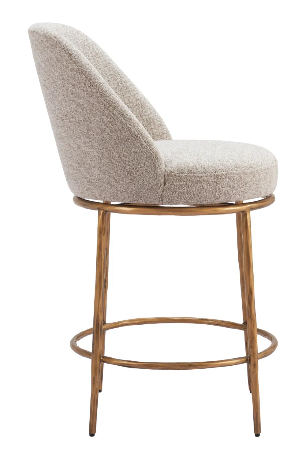Luxury Upholstered Modern Swivel Counter Stool European Style for Villa