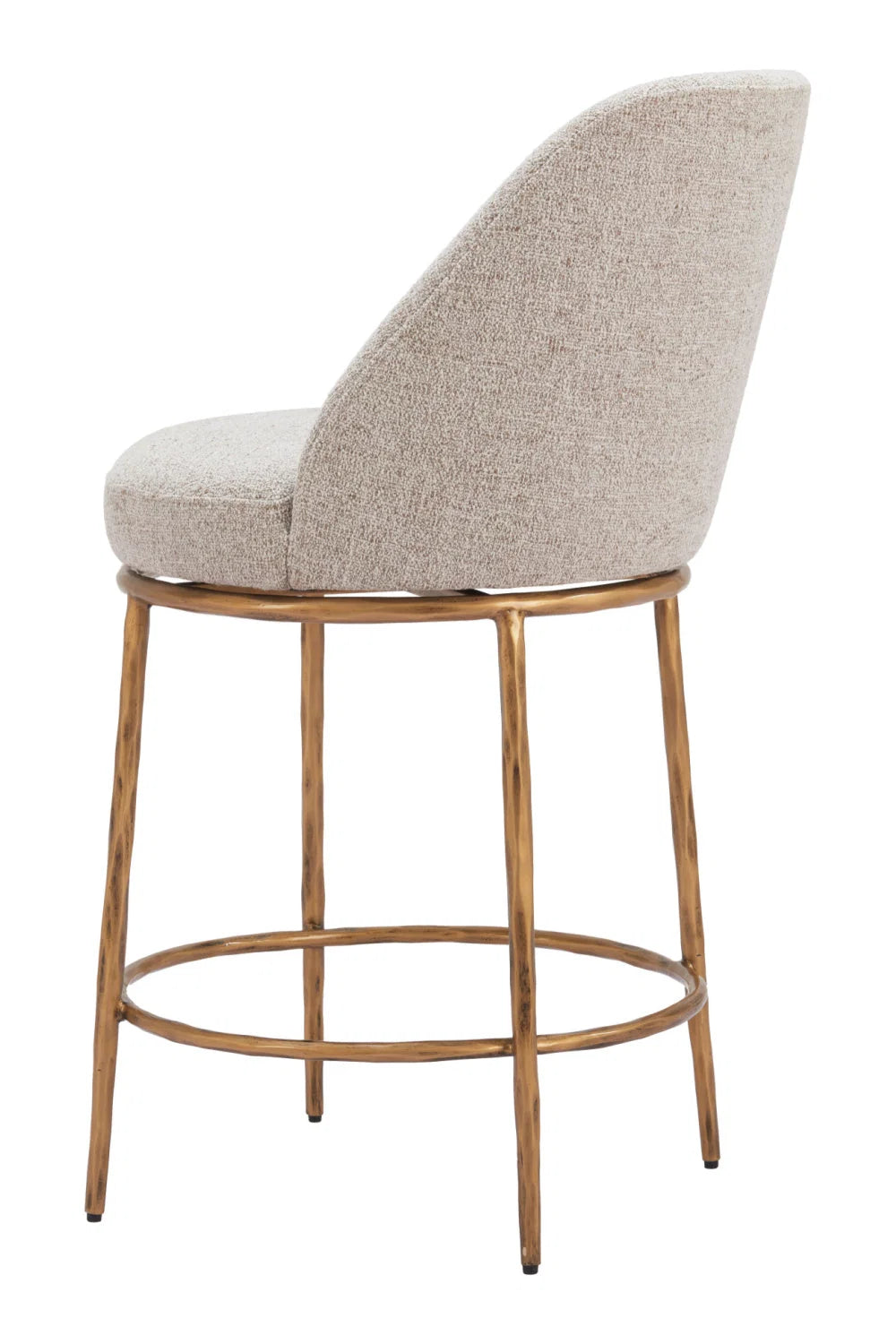 Luxury Upholstered Modern Swivel Counter Stool European Style for Villa
