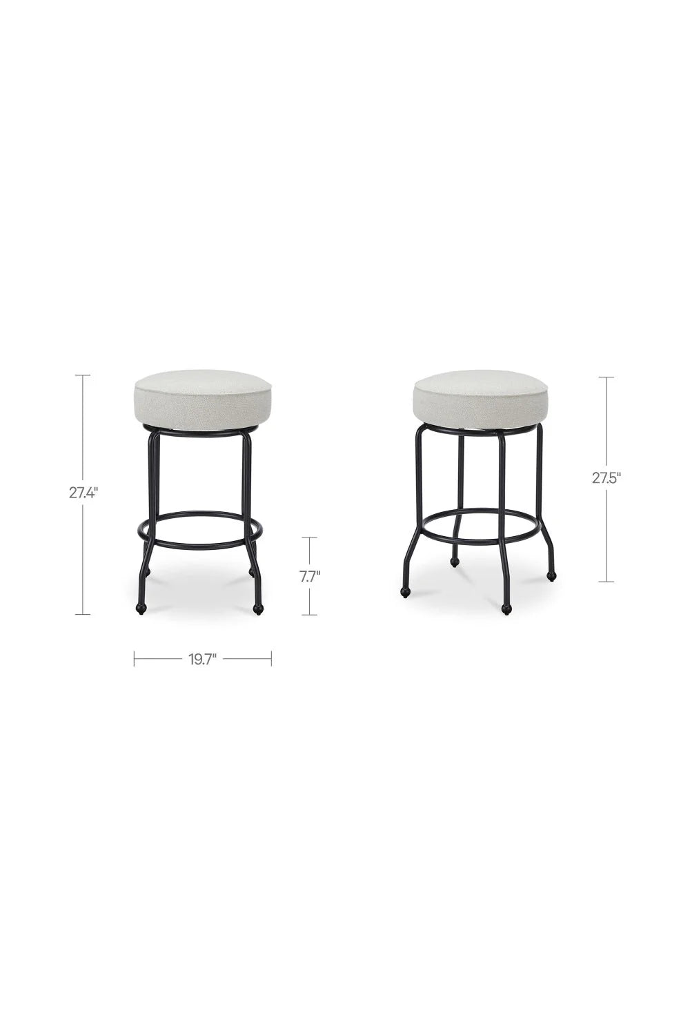 Luxury Upholstered Modern Swivel Counter Stool European Style for Villa