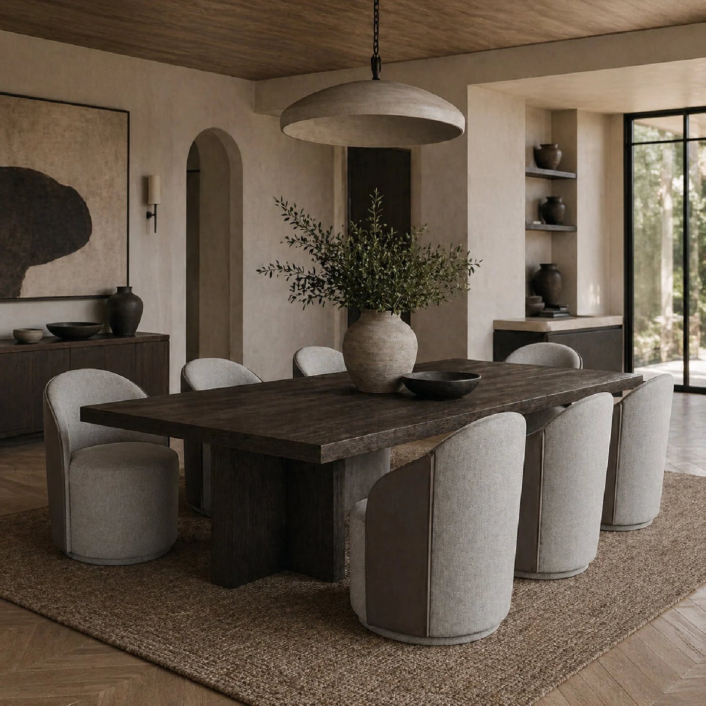 Luxury Upholstered Modern Swivel Dining Chair European Style for Villa